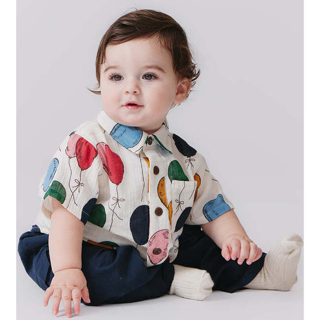Baby Boys Jack Short Sleeve Collared Shirt, Balloon Bunches - Shirts - 2
