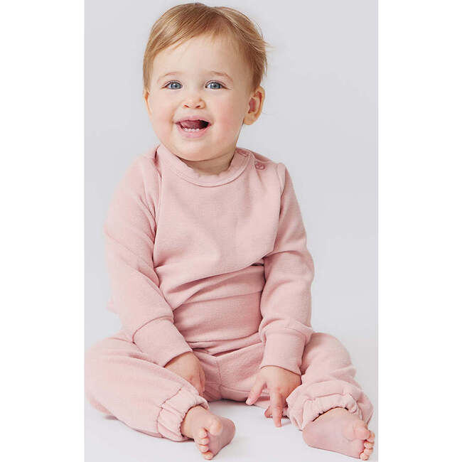 Baby Girls Cordy Long Sleeve Top & Elastic Waist Pant Set, Light Pink - Loungewear - 2