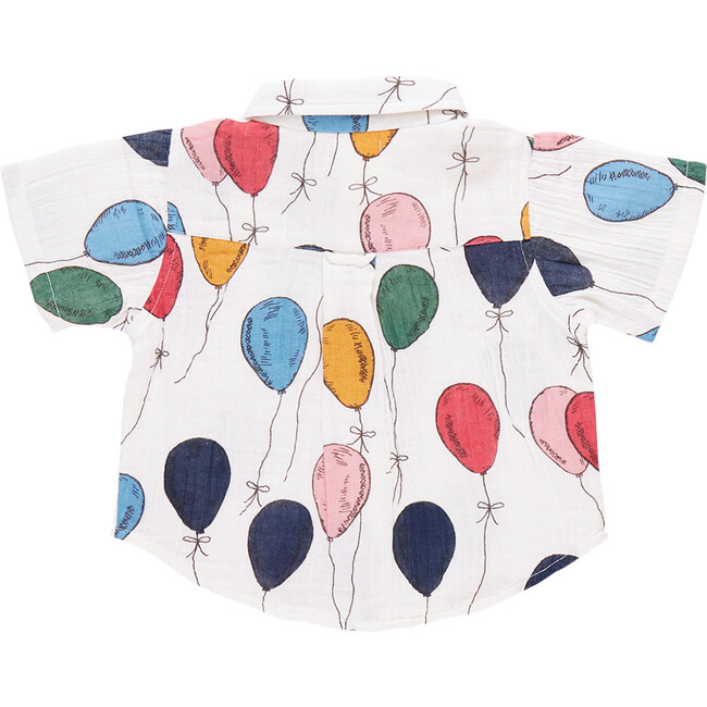 Baby Boys Jack Short Sleeve Collared Shirt, Balloon Bunches - Shirts - 6