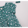 Adele 3-Quarter Puff Sleeve Snap Closure Dress, Green Garden Floral - Dresses - 3