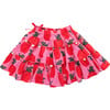 Allie Elastic Waist 2-Tiered Skater Skirt, Pink Apples - Skirts - 6