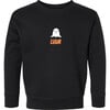 Kids Personalized Text & Ghost At Center Sweatshirt, Black & Orange - Sweatshirts - 3