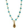 Tiny Turquoise Beaded Hamsa Necklace - Necklaces - 1 - thumbnail