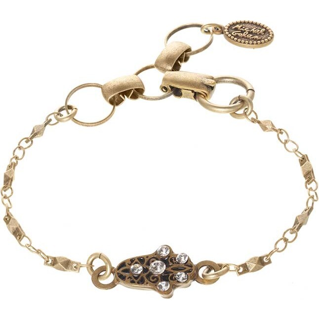 Tiny Iridescent Crystal Hamsa Bracelet - Necklaces - 1