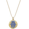 Gold & Indigo Hamsa Circle Necklace - Necklaces - 1 - thumbnail