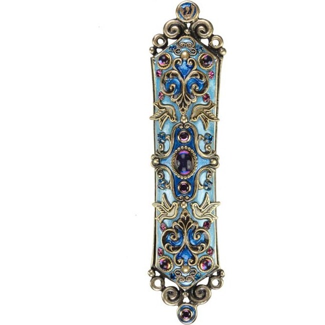 Mezuzah in Blue & Purple