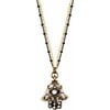 Black and White Hamsa Necklace - Necklaces - 1 - thumbnail