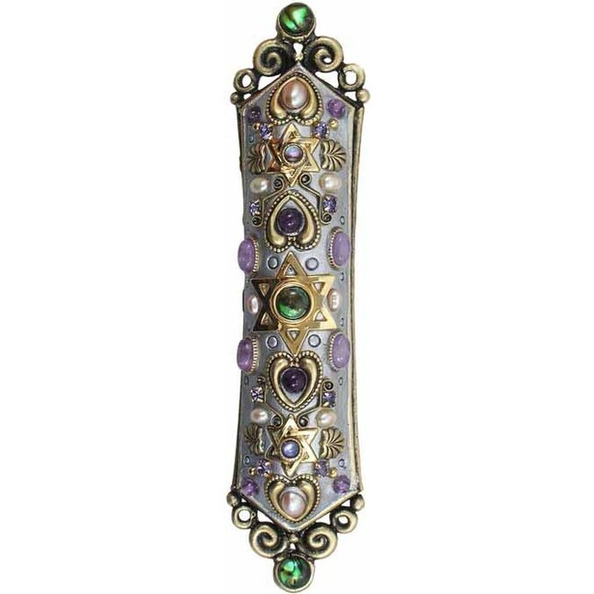 Abalone and Amethyst Mezuzah