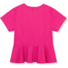 Peplum Hem Ponte Knit Peplum Top, Pink - T-Shirts - 2