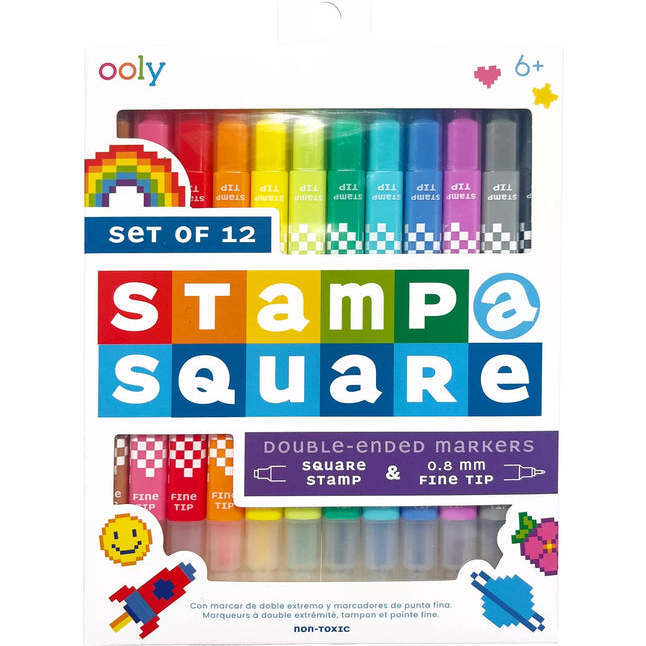 Stamp A Square Pixels Markers, Multi