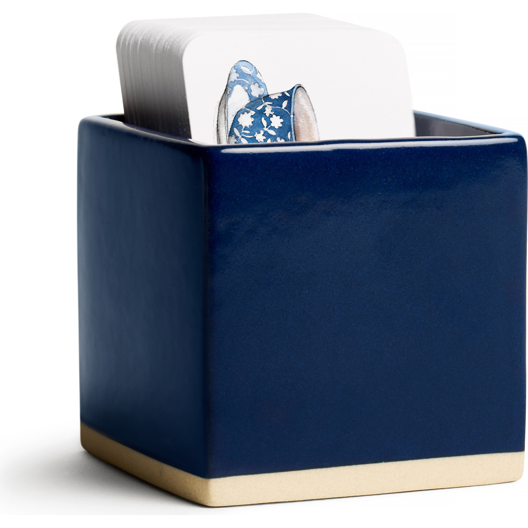 Ceramic Little Note Holder, Navy - Paper Goods - 1