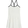 Women's Simona Airweight Racer Back Tank Dress, White & Indigo - Dresses - 1 - thumbnail