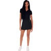 Women's Talia Rib Short Sleeve Polo T-Shirt, Black - T-Shirts - 2