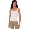 Women's Romy Rib Square Neck Tank, White - Tank Tops - 2