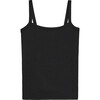 Women's Romy Rib Square Neck Tank, Black - Tank Tops - 1 - thumbnail