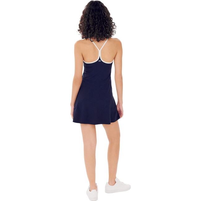 Women's Simona Airweight Racer Back Tank Dress, Indigo & White - Dresses - 5