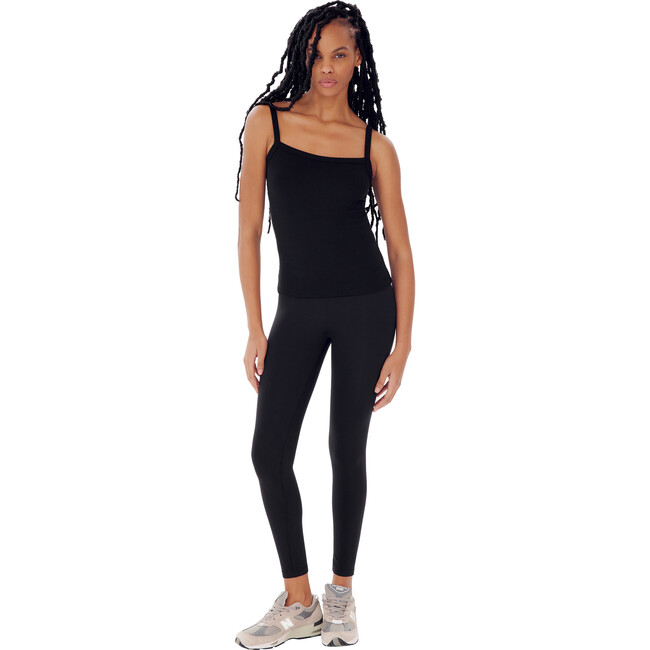 Women's Romy Rib Square Neck Tank, Black - Tank Tops - 2