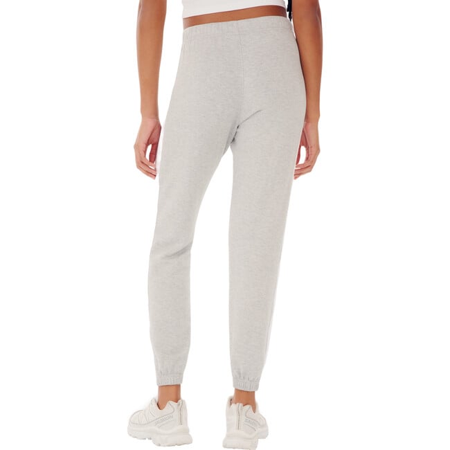 Women's Sonja Striped Fleece Sweatpant, Heather Grey & White - Sweatpants - 5