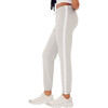 Women's Sonja Striped Fleece Sweatpant, Heather Grey & White - Sweatpants - 6