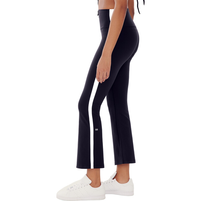 Women's Raquel High Waist Crop Pant , Black & White - Pants - 4