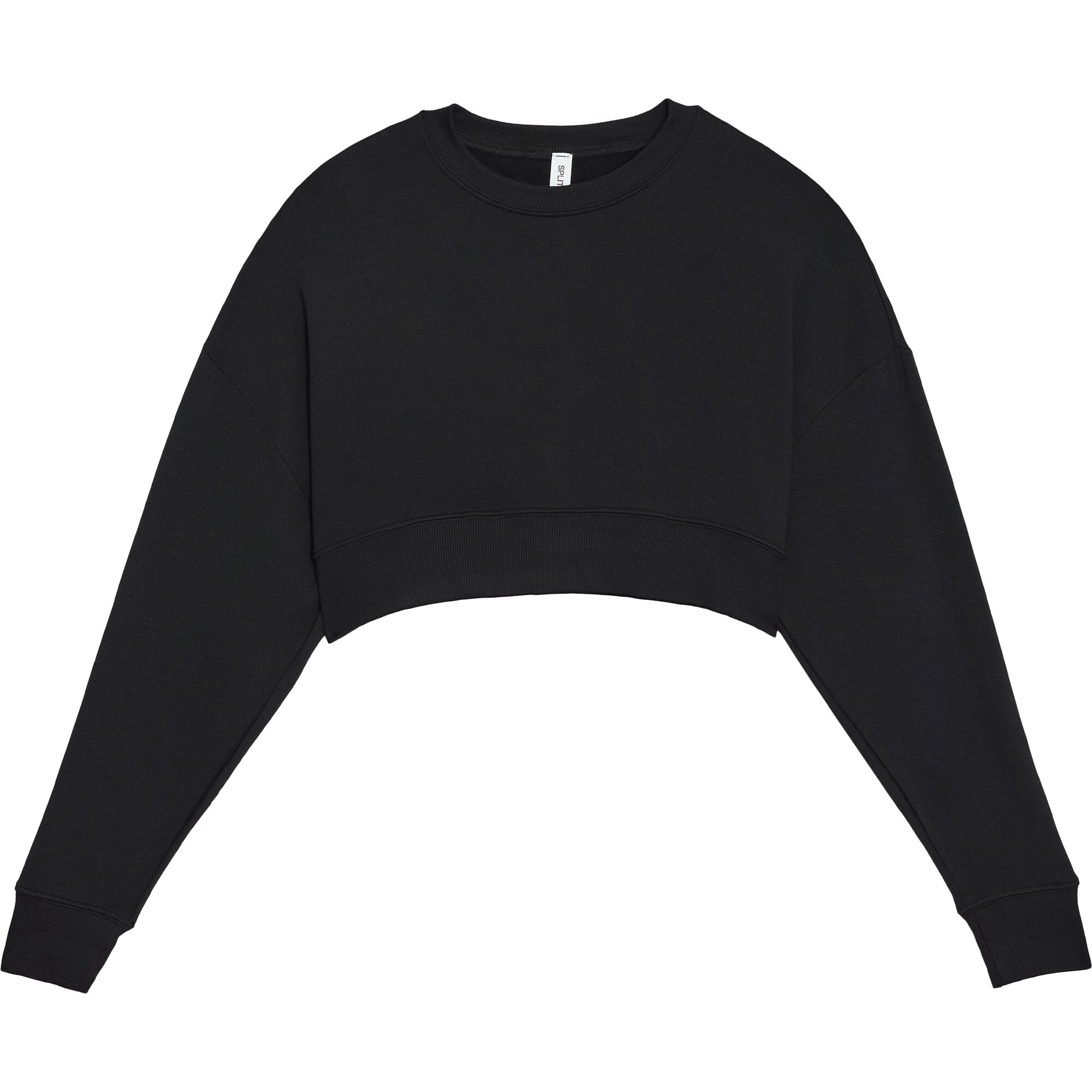 Women's Noah Fleece Crop Sweatshirt, Black - Sweatshirts - 1