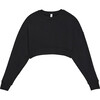 Women's Noah Fleece Crop Sweatshirt, Black - Sweatshirts - 1 - thumbnail