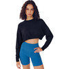 Women's Noah Fleece Crop Sweatshirt, Black - Sweatshirts - 3