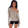 Women's Indy Dolman Fleece Sweatshirt, Latte - Sweatshirts - 3