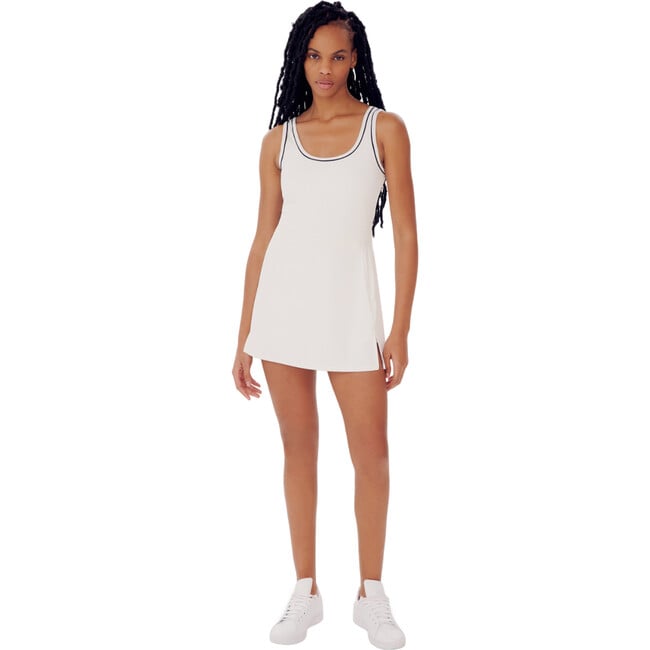 Women's Martina Scoop Neck Piped Rigor Dress, White - Dresses - 2