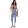 Women's Clare High Waist Rigor Ankle Legging, Steel Blue & White - Leggings - 2