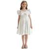 Leona Floral Teacup Bow Dress, Ivory - Dresses - 1 - thumbnail