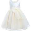 Felice Tulle Bow Dress, Champagne - Dresses - 1 - thumbnail