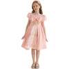 Leona Floral Teacup Bow Dress, Pink - Dresses - 3