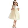 Felice Tulle Bow Dress, Champagne - Dresses - 3