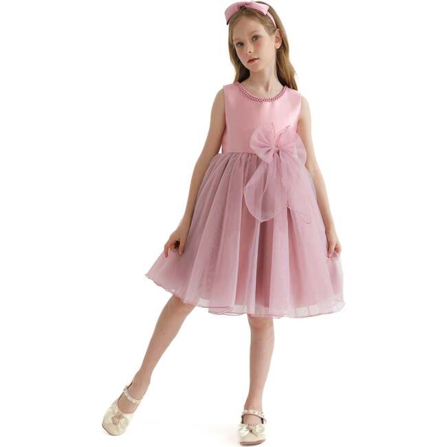 Felice Tulle Bow Dress, Pink - Dresses - 3