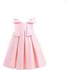 Palermo Satin Bow Pleated Dress, Pink - Dresses - 1 - thumbnail