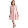 Palermo Satin Bow Pleated Dress, Pink - Dresses - 2