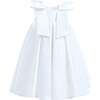 Palermo Satin Bow Pleated Dress, Ivory - Dresses - 1 - thumbnail