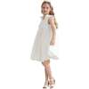 Palermo Satin Bow Pleated Dress, Ivory - Dresses - 3