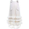 Violeta Sleeveless Ruffle Overlay Dress, Cream - Dresses - 1 - thumbnail