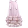 Violeta Sleeveless Ruffle Overlay Dress, Pink - Dresses - 1 - thumbnail