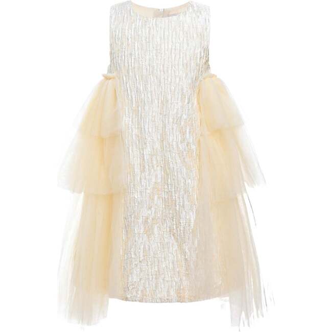 Sonata Ruffle Dress, Champagne