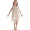 Violeta Sleeveless Ruffle Overlay Dress, Cream - Dresses - 2