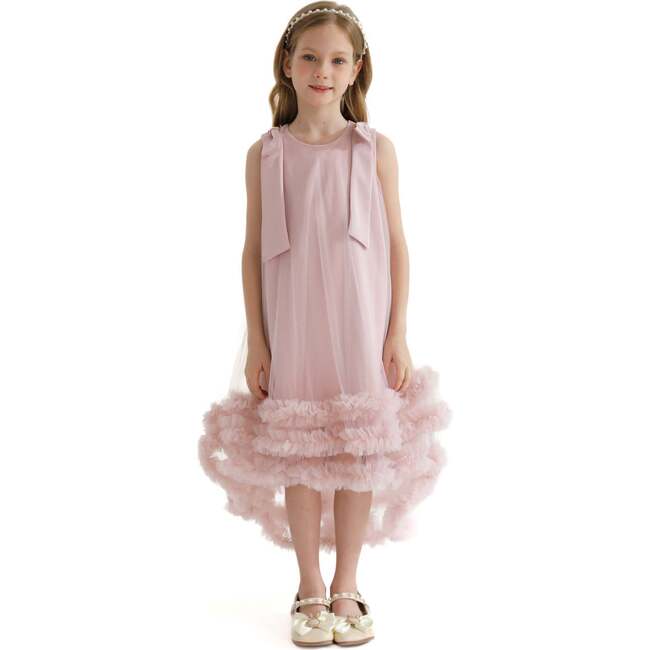 Violeta Sleeveless Ruffle Overlay Dress, Pink - Dresses - 2