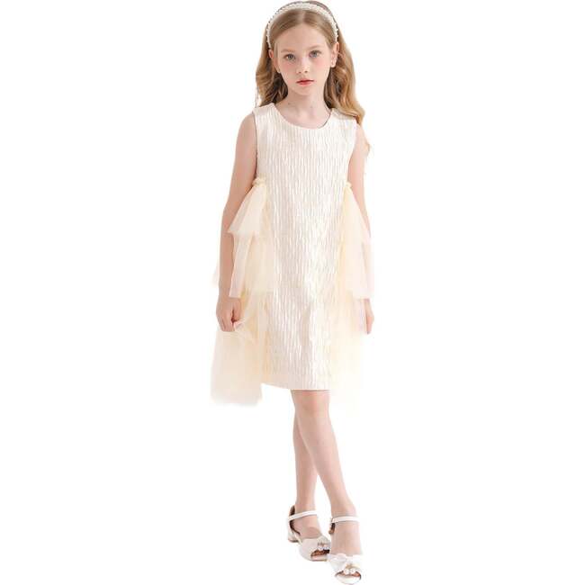 Sonata Ruffle Dress, Champagne - Dresses - 2