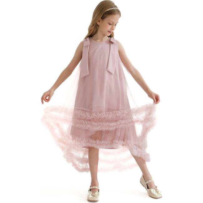 Violeta Sleeveless Ruffle Overlay Dress, Pink - Dresses - 3