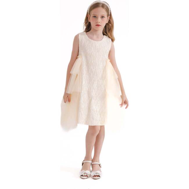 Sonata Ruffle Dress, Champagne - Dresses - 3