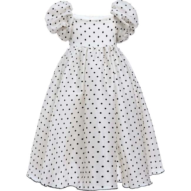 Osuna Polka Dot Teacup Dress, Cream