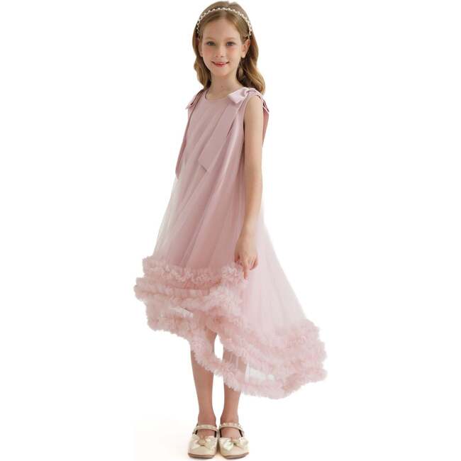 Violeta Sleeveless Ruffle Overlay Dress, Pink - Dresses - 4