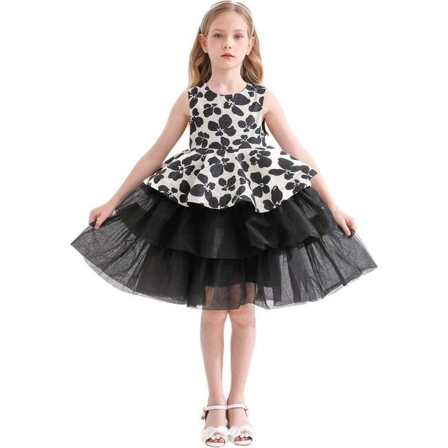 Nazareen Floral Tiered Dress, Black - Dresses - 2
